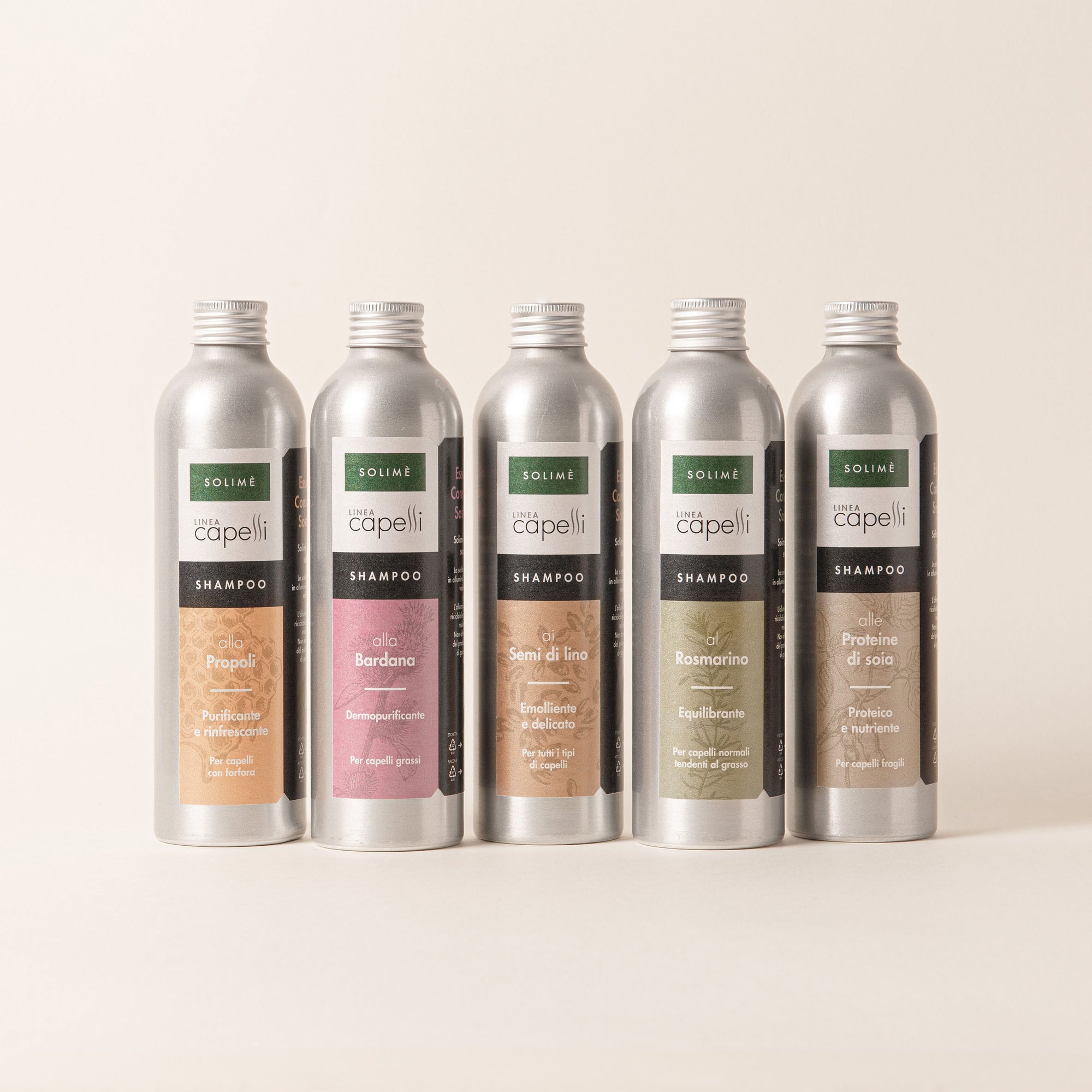 Linea shampoo naturali a base di estratti botanici e oli essenziali naturali