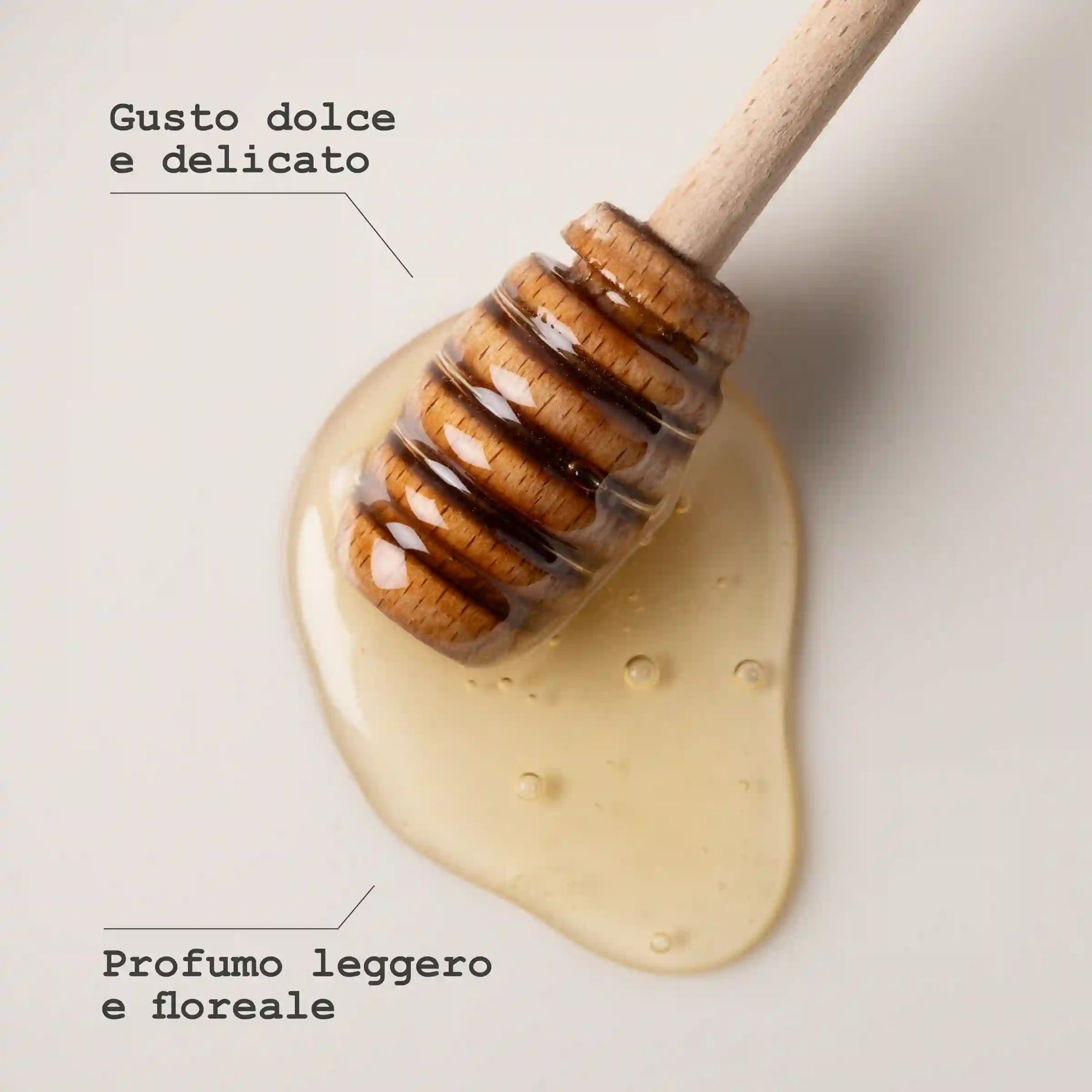 Miele monofloreale di Acacia artigianale a km zero, 100% italiano - infografica