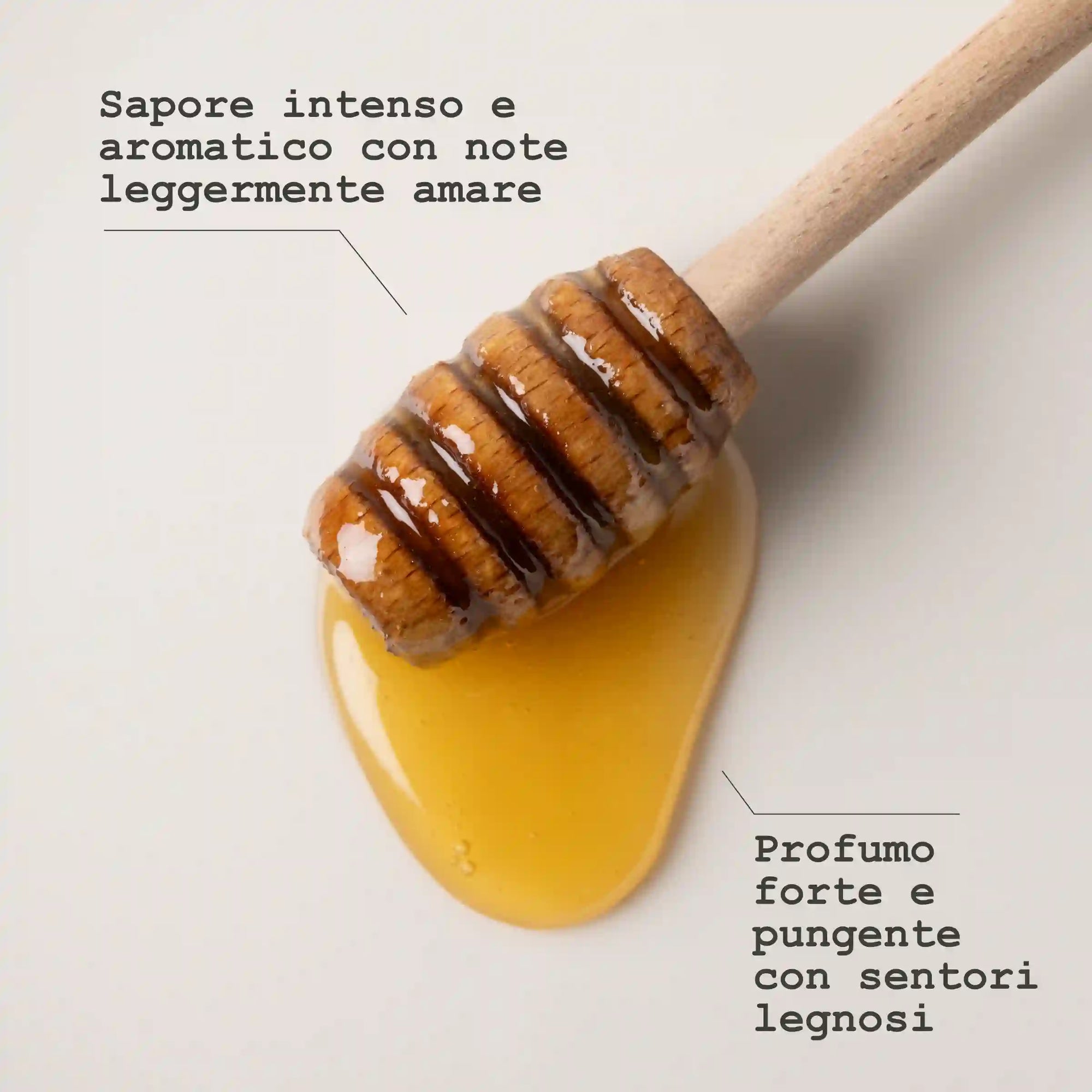 Miele monofloreale di Castagno artigianale a km zero, 100% italiano - infografica