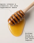 Miele monofloreale di Castagno artigianale a km zero, 100% italiano - infografica