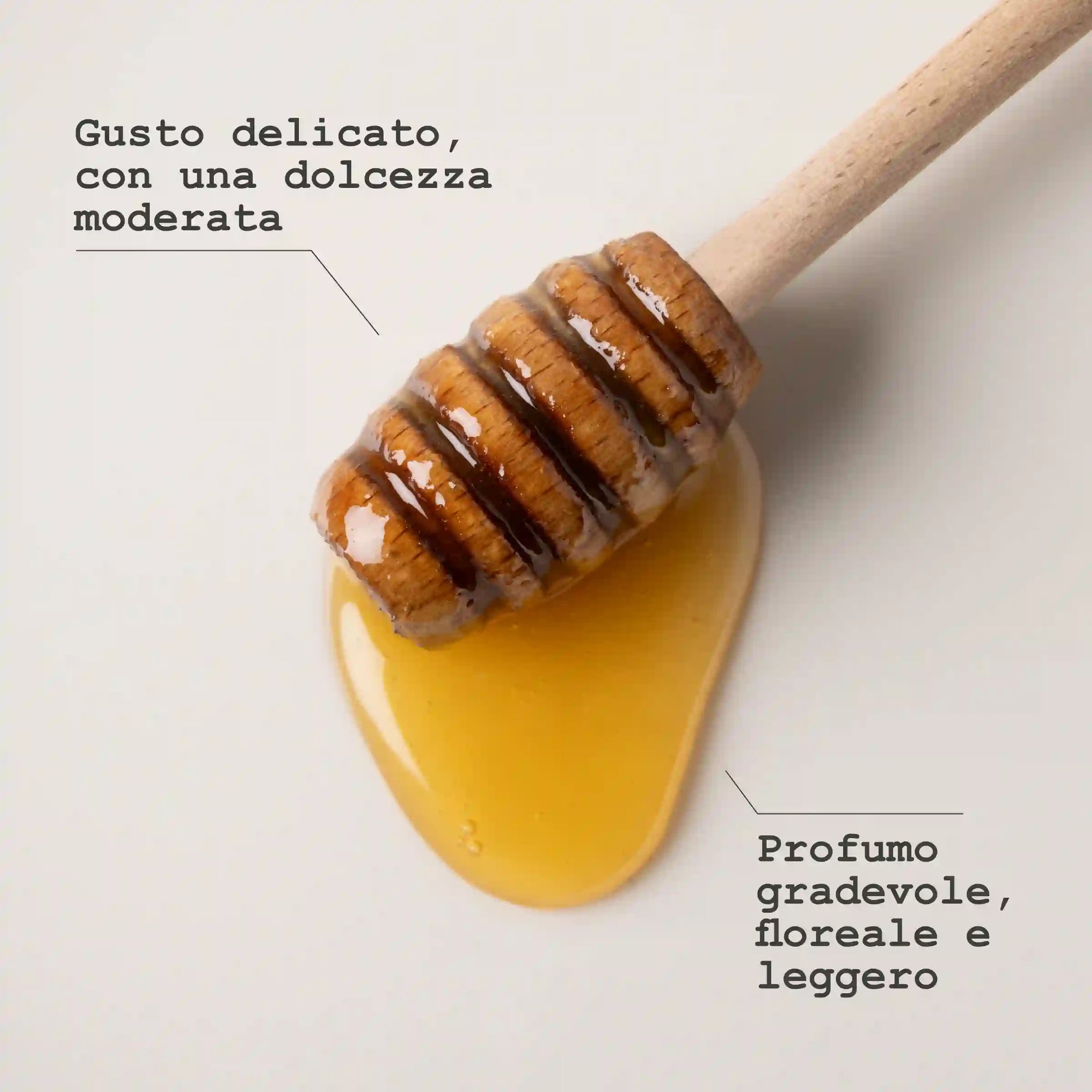 Miele monofloreale di Erba Medica artigianale a km zero, 100% italiano - infografica