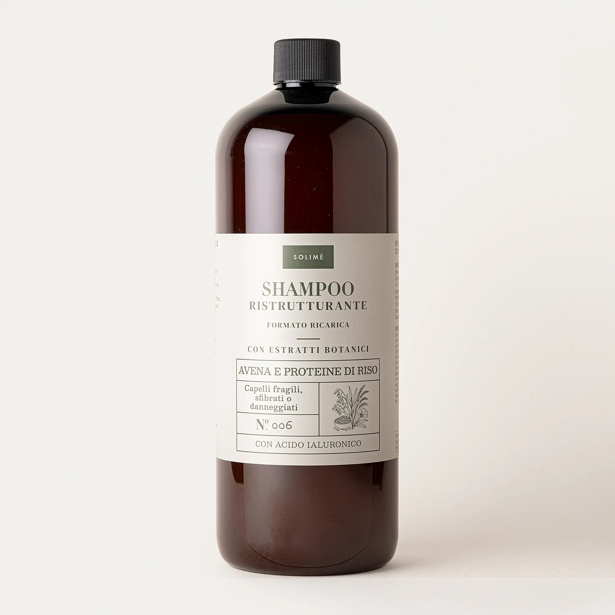 Shampoo ristrutturante Avena e proteine di Riso con estratti naturali