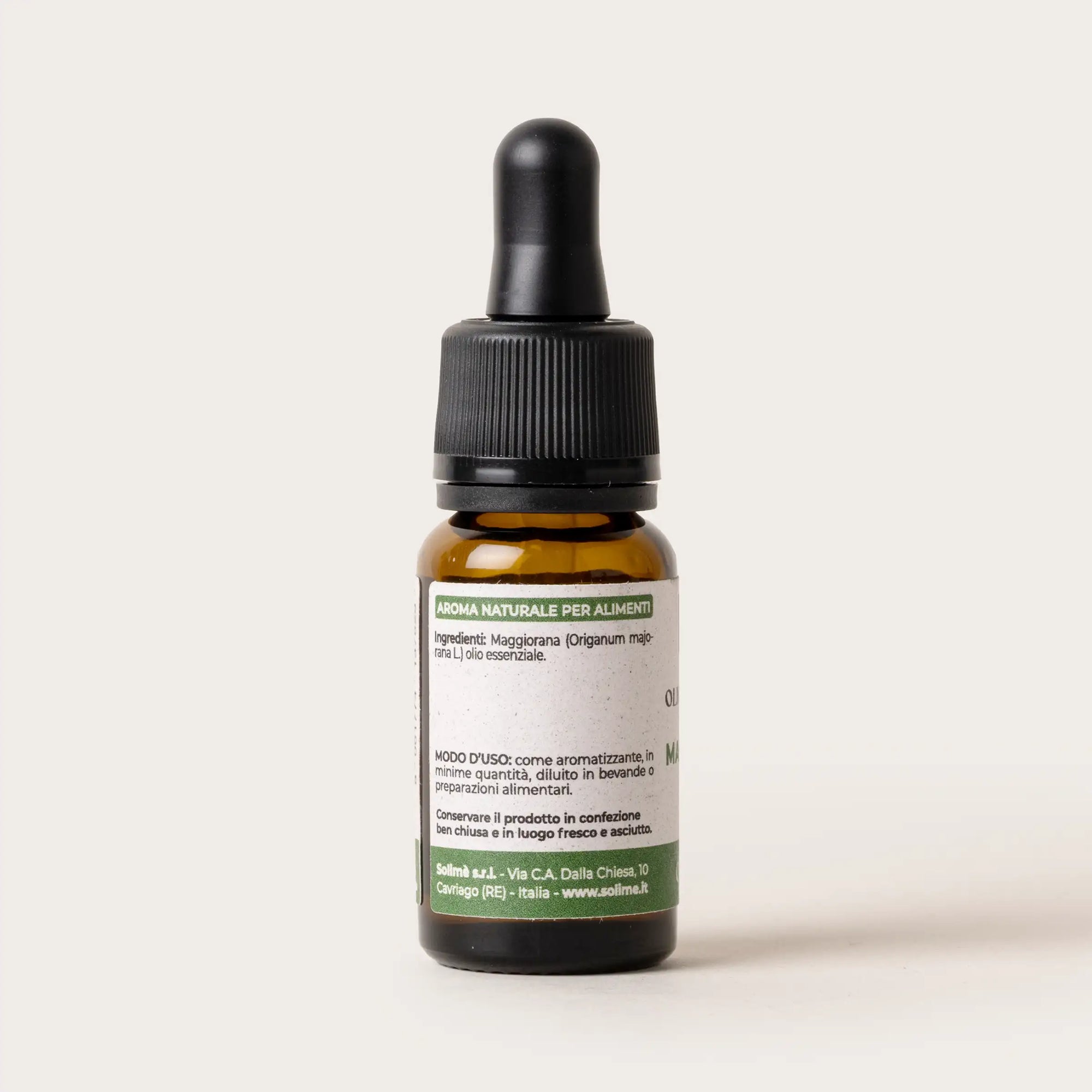 Olio essenziale puro di Maggiorana 100 % naturale, per alimenti - 10 ml - retro