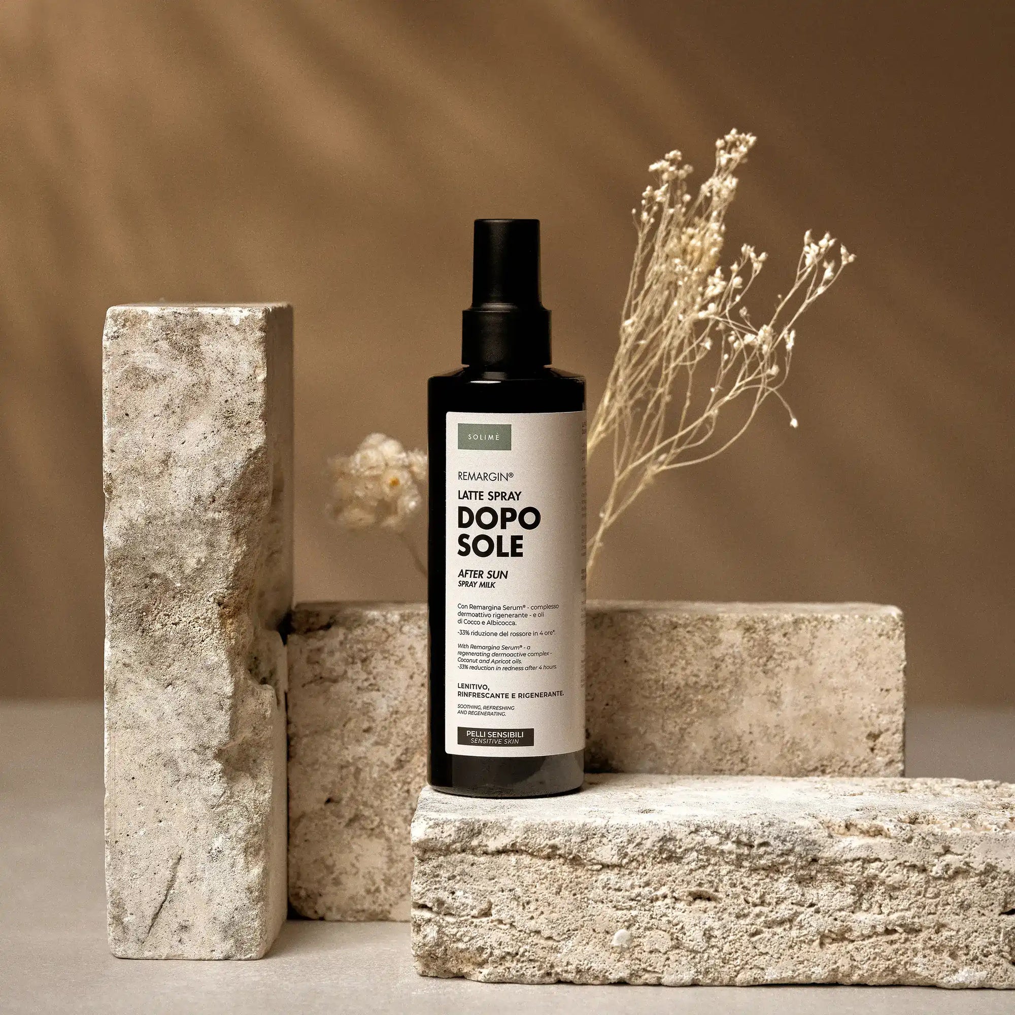Remargin solari - dopo sole latte spray lenitivo e rinfrescante con Colostro, olio di Cocco e olio di Albicocca