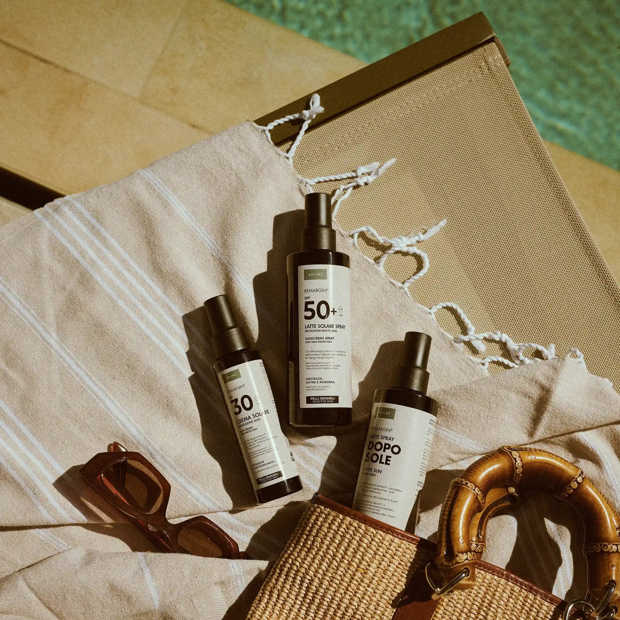 Remargin solari - dopo sole, latte solare spray SPF 50+ e crema solare SPF 30 piscina