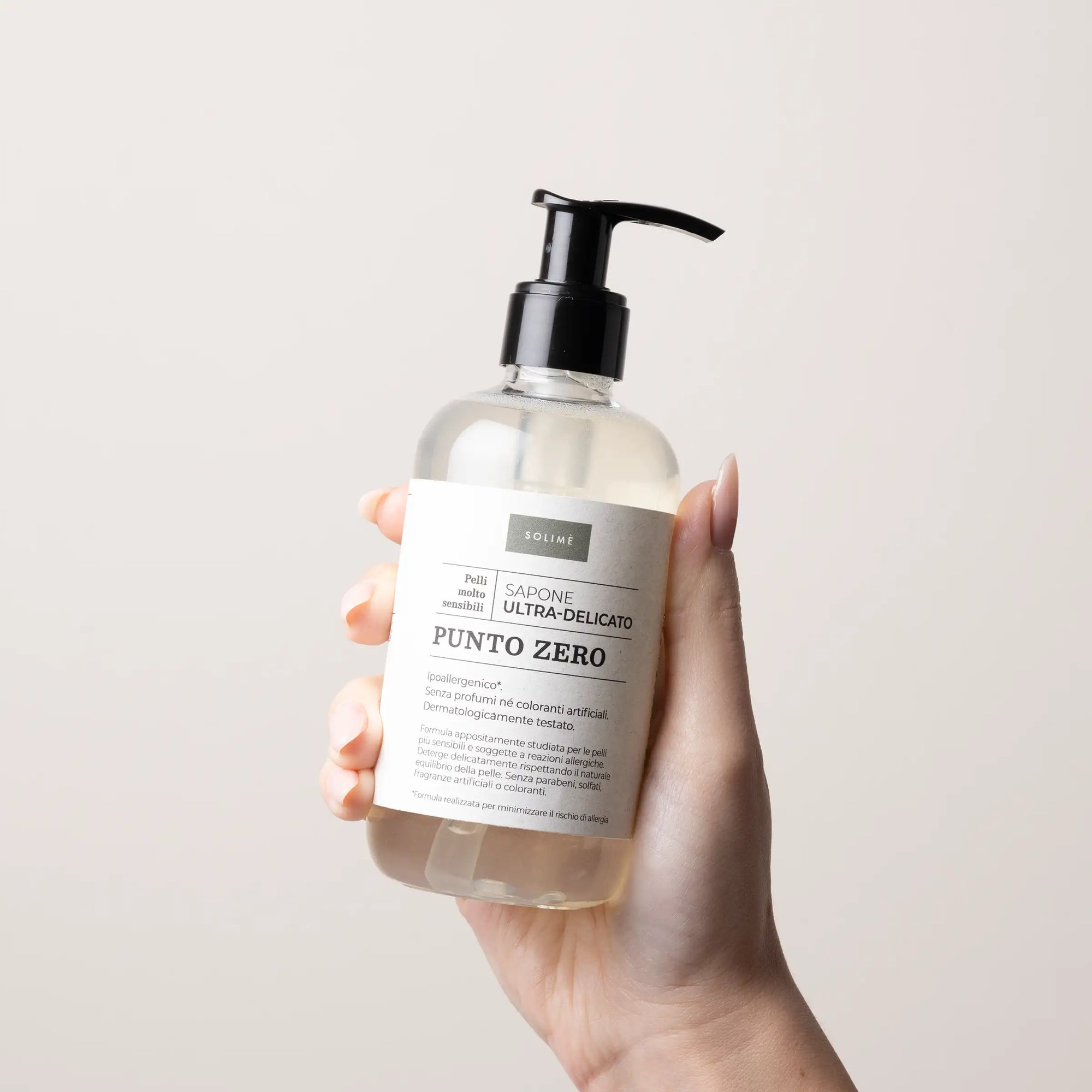 Sapone Punto Zero ultra-delicato, ipoallergenico, dermatologicamente testato e senza profumo