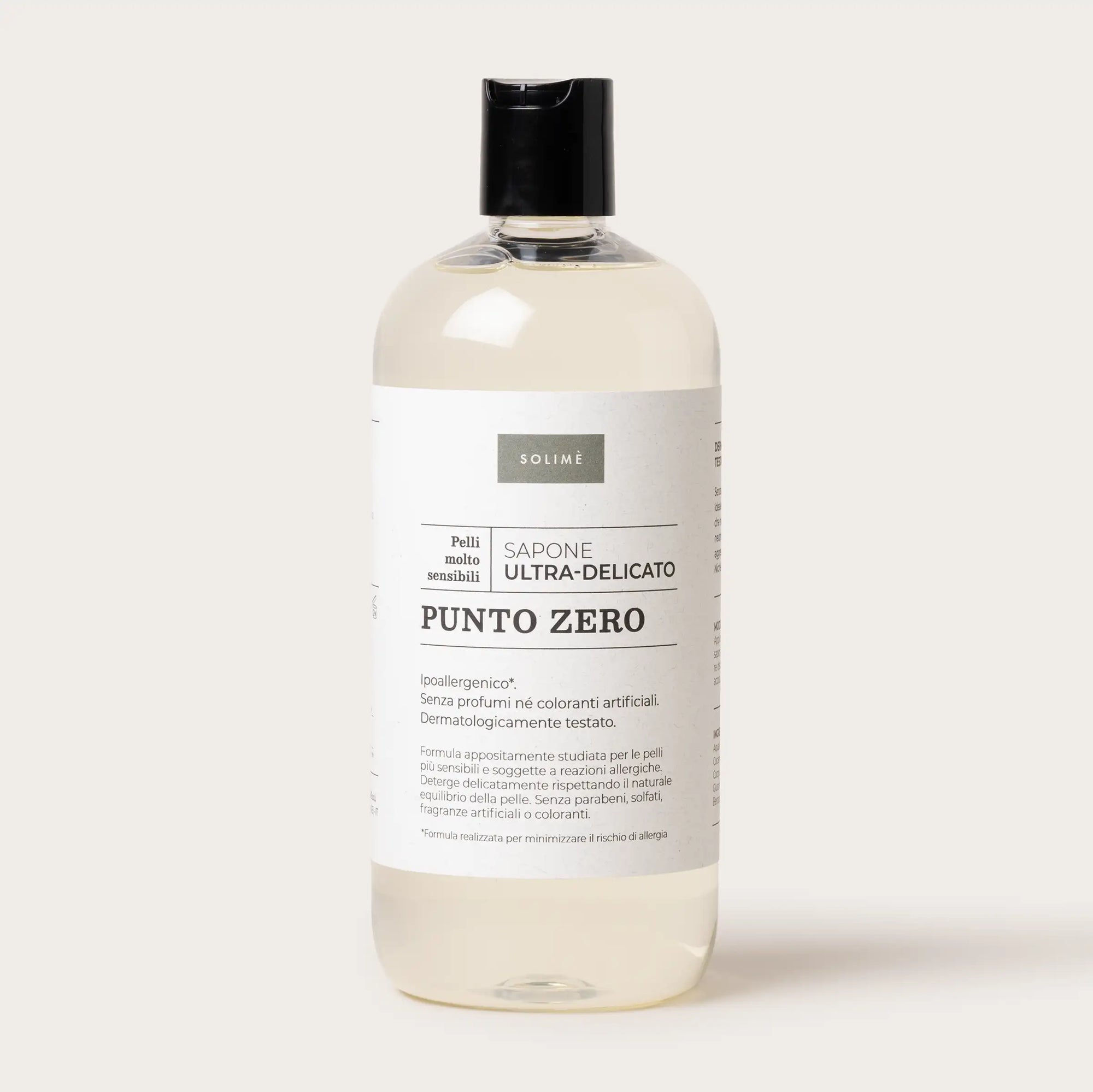 Sapone Punto Zero ultra-delicato, ipoallergenico, dermatologicamente testato e senza profumo