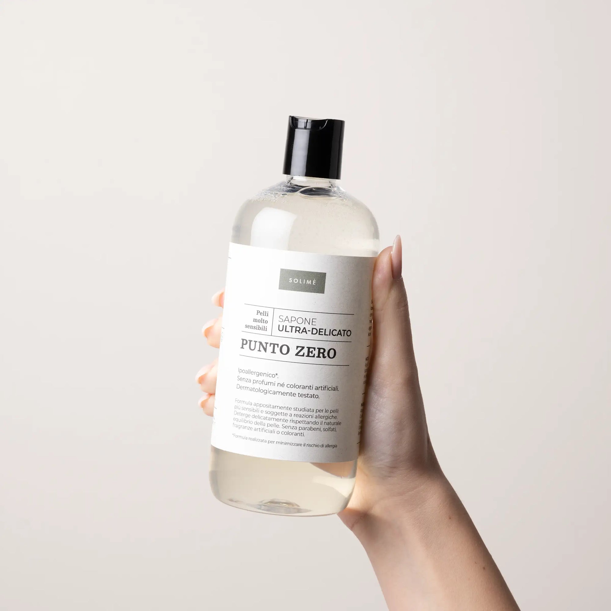 Sapone Punto Zero ultra-delicato, ipoallergenico, dermatologicamente testato e senza profumo