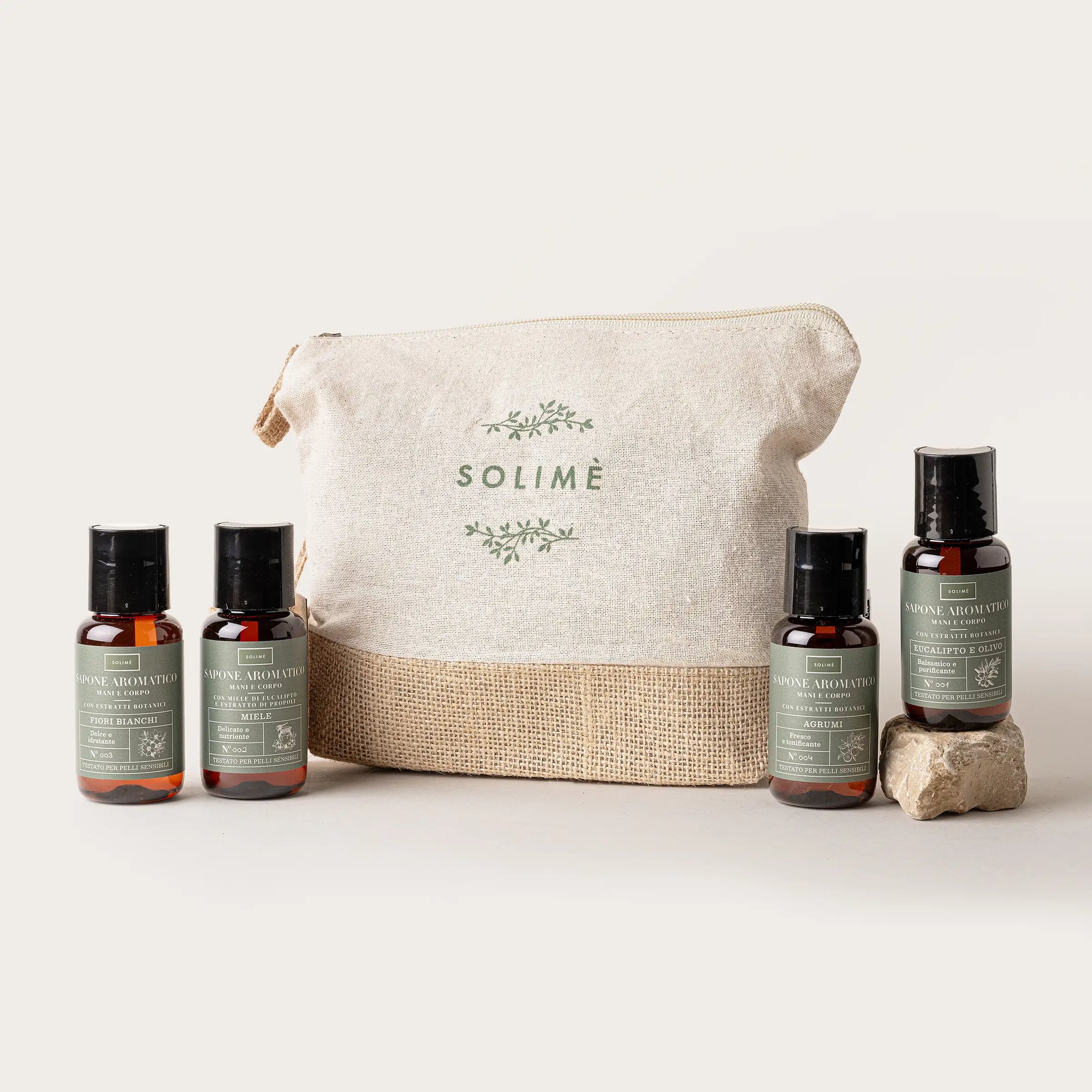 Saponi Aromatici - Kit 4 mini size con Beauty case