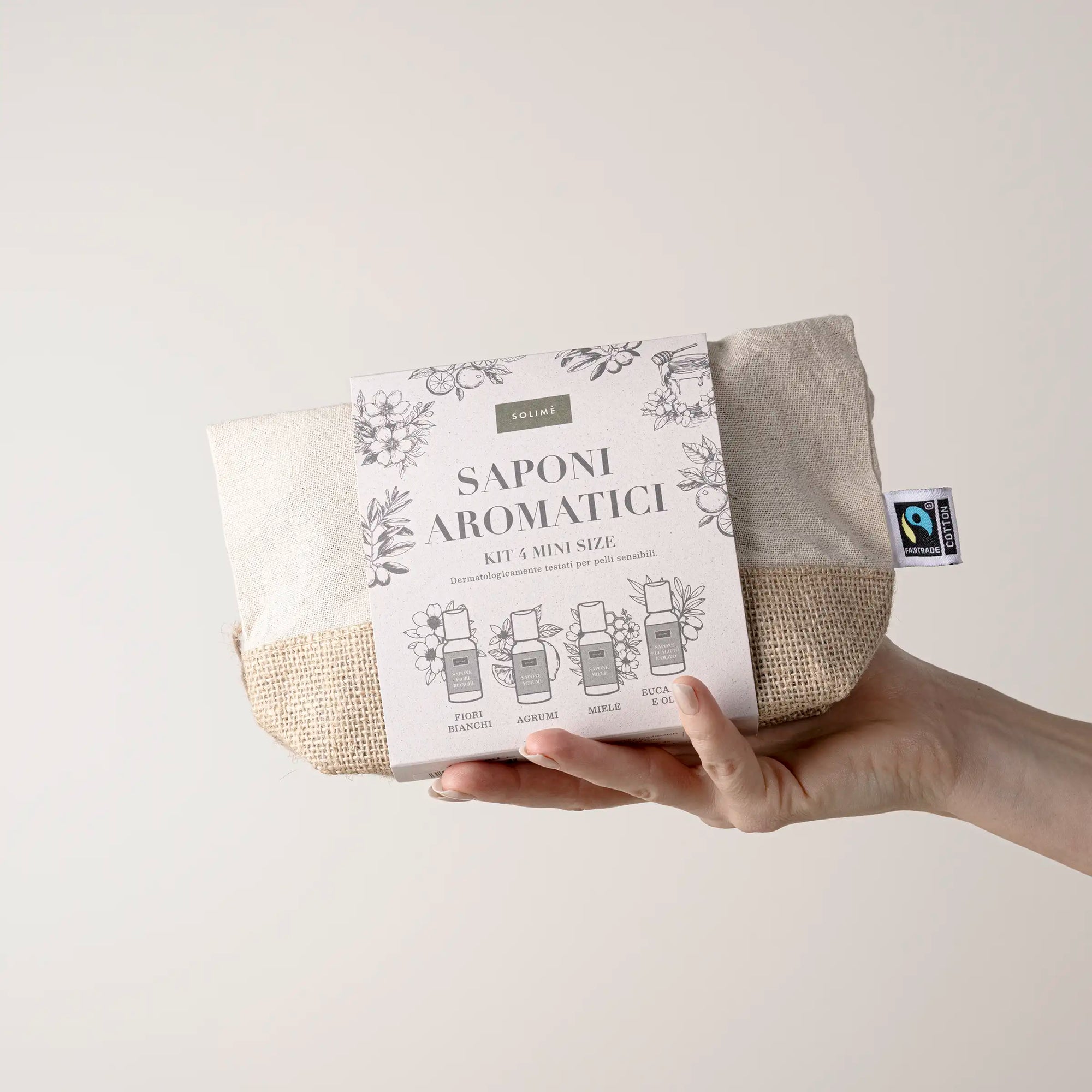 Saponi Aromatici - Kit 4 mini size con Beauty case